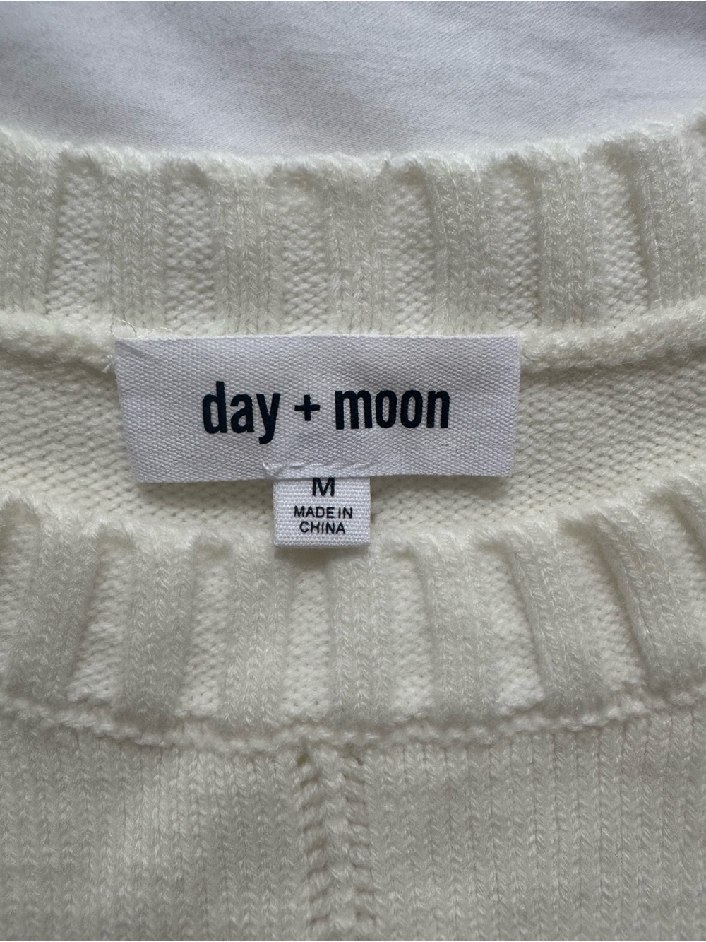 day + moon Cream Ruffle-Trim Scoop Neck Sweater - Picture 3 of 5